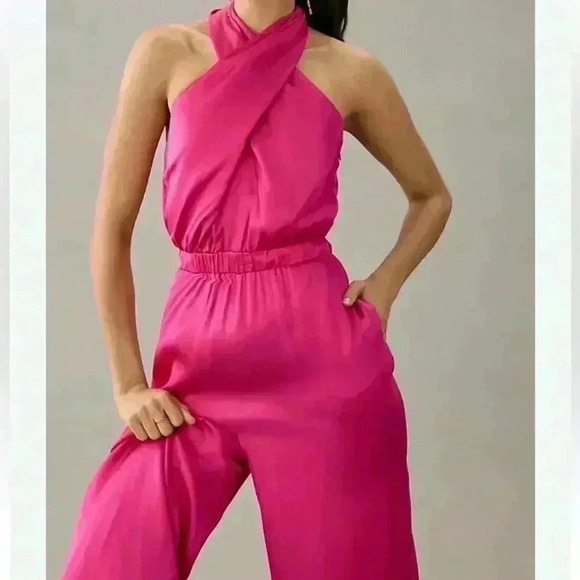 DOLAN Satin Halter Jumpsuit small - Picture 1 of 16